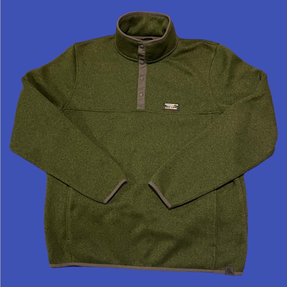 LL Bean sweater pullover quarter snap Large
